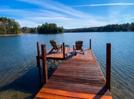 Sit on the dock, relax and enjoy the view of the lake.