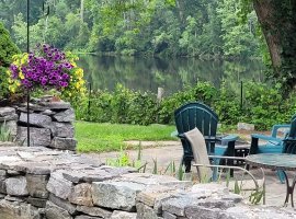 sitting by the river on side patio